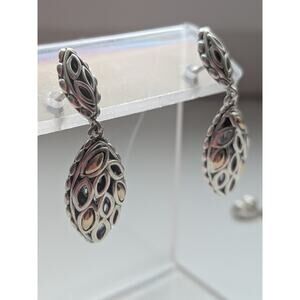 A by John Hardy Sterling Silver 925 14K Gold Accent Dangle Drop Earrings